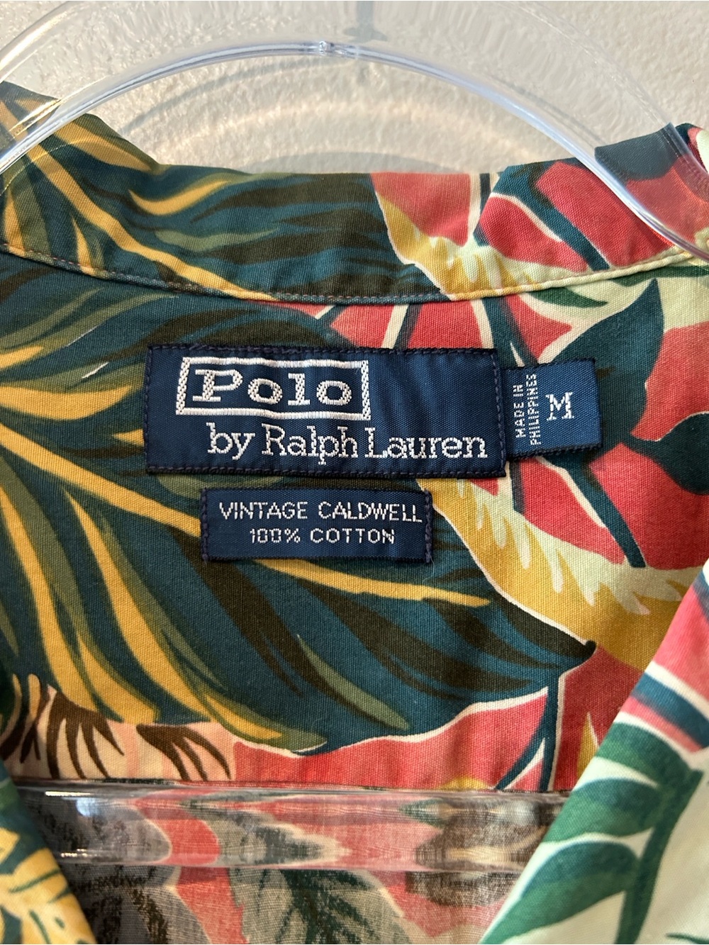 Vintage Polo by Ralph Lauren Medium Caldwell 100% Cotton Hawaiian Shirt EUC - Picture 2 of 7